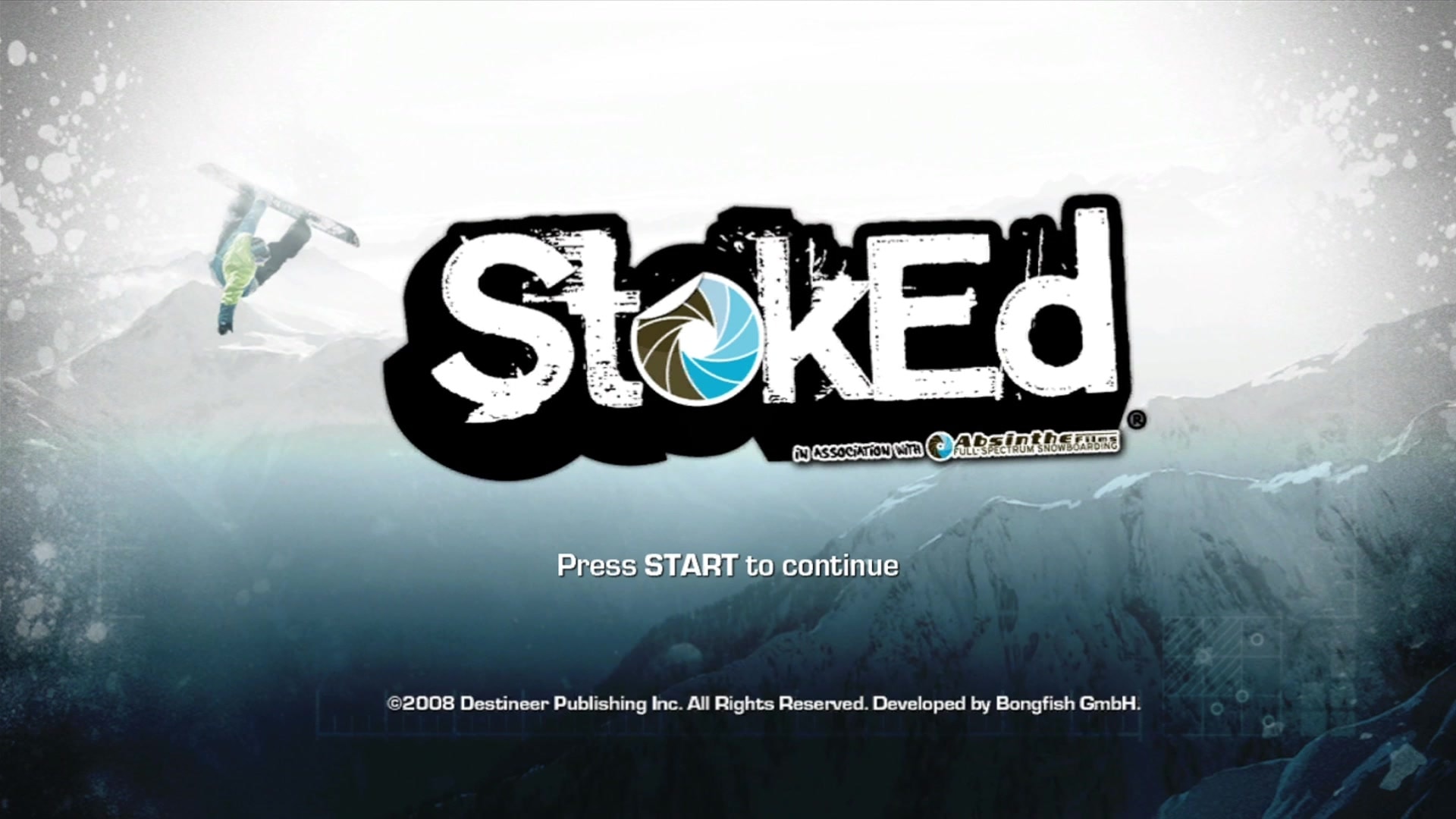 Stoked title screen for Xbox 360